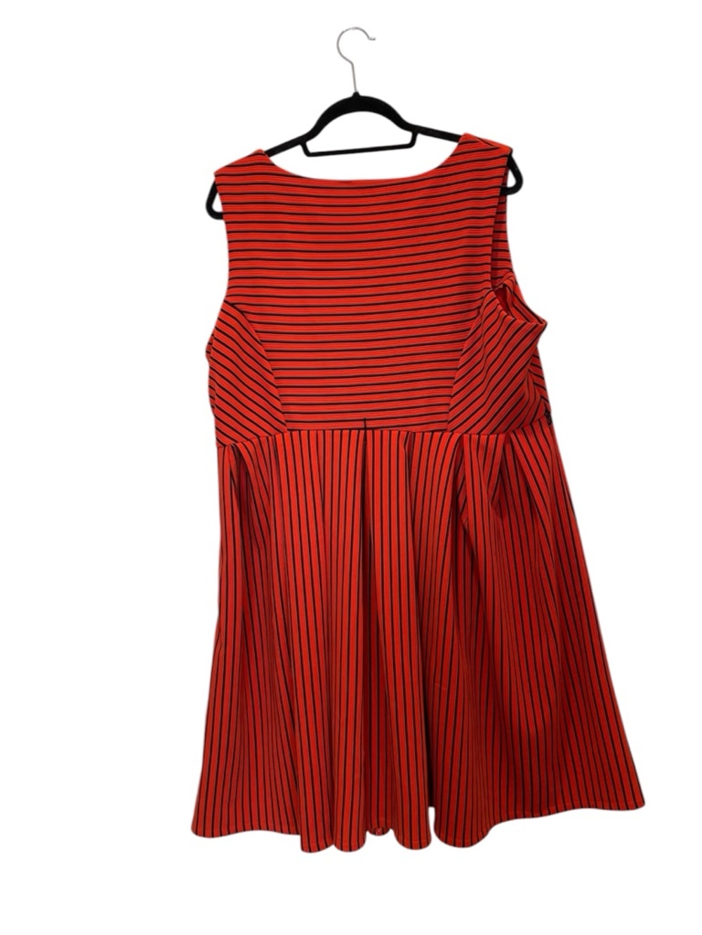 FERVOUR Orange & Black Striped Fit & Flare Dress 2X - No Belt - Picture 2 of 5